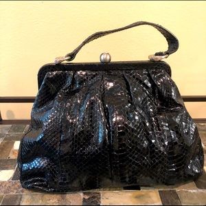 Snakeskin Francesco Biasia Purse Black Gently Worn